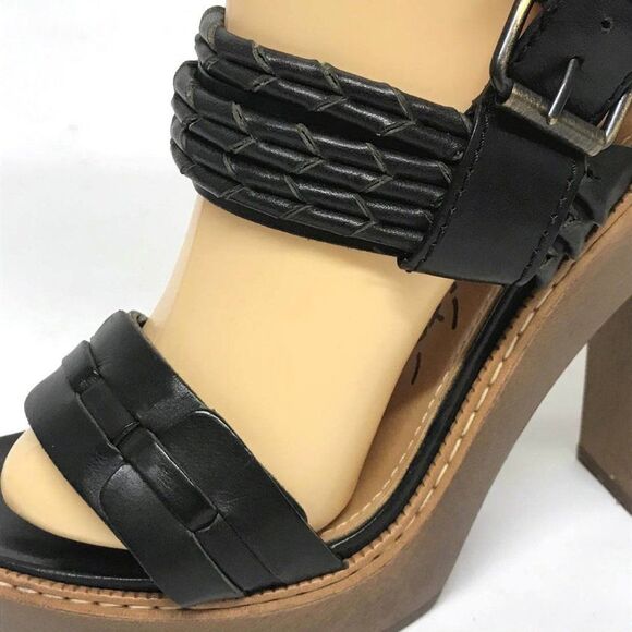 LANVIN Leather WOOD Heels Sandals 40 9 9.5 $1290 - Picture 5 of 12